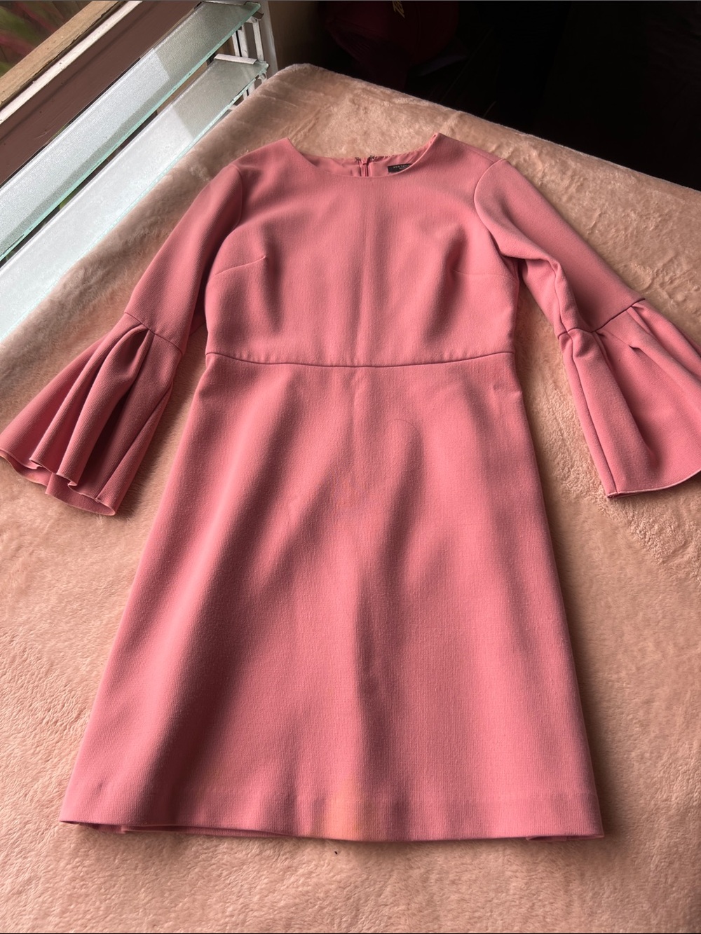 Ann Taylor Pink Bell-Sleeve Midi Dress